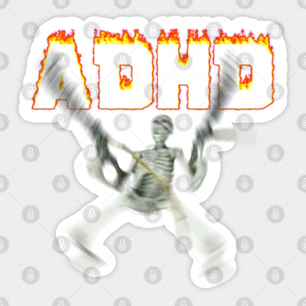 ADHD Skeleton Meme Sticker by swankyswamprat